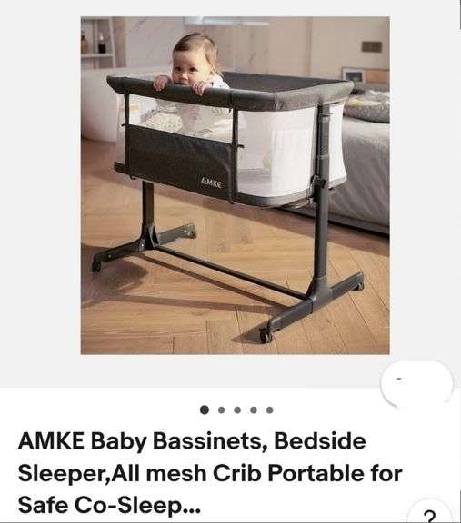 AMKE Baby Bassinets, Bedside Sleeper,All mesh, grey