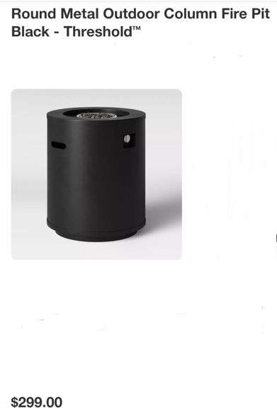Round Metal Outdoor Column Fire Pit Black - Threshold