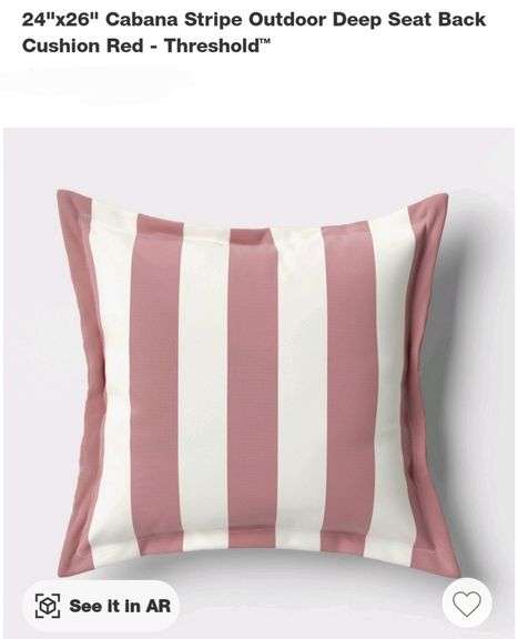 (2) Cabana Stripe Outdoor Deep Seat Back
