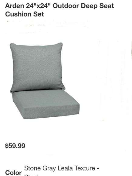 Arden 24"x24" Outdoor Deep Seat Cushion Set