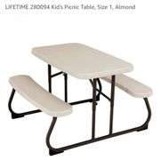 LIFETIME 280094 Kid's Picnic Table, Size 1, Almond