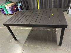 READ! Black Expandable Rectangle Metal Patio Outdoor Dining Table