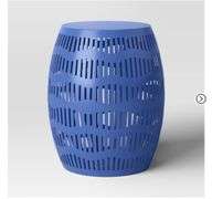 Metal Cutout Round Patio Accent Table - Room Essentials™, blue