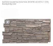 EverStone Cascade Faux Stone Panel, 48 5/8"W x 24 3/4"H x 1 1/4"D, Boardwalk Bay Color