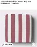 (2) Cabana Stripe Outdoor Deep Seat Back