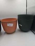 (4) Self Watering Plastic Indoor/Outdoor Planters 8"x8"