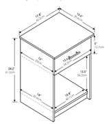 Furinno Tidur Nightstand, French Oak Grey