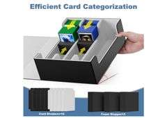 (2) Mlikero Card Deck Case for Trading Cards, 1800+ Capacity, 10 Dividers and 3 Foam Stoppers, Leather Magnetic Closure, Game and Sport Cards