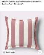 (2) Cabana Stripe Outdoor Deep Seat Back