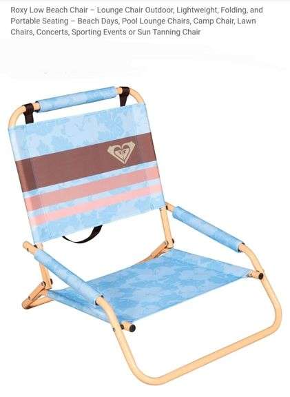 Roxy Low Beach Chair – Lounge Chair Outdoor, Lightweight, Folding, and Portable Seating