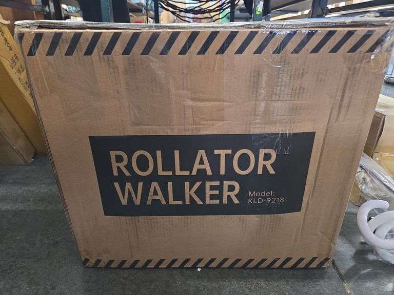 ELENKER All-Terrain Rollator Walker with 10” Non-Pneumatic Wheels, Sponge Padded Seat and Backrest, Fully Adjustment Frame for Seniors, Red