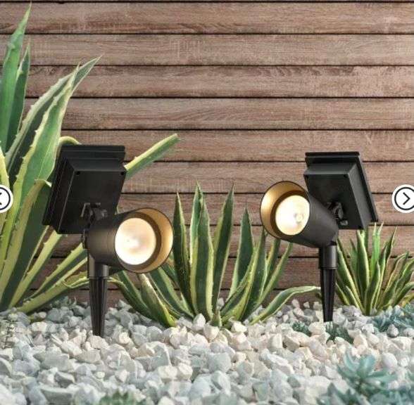 2pk Short Solar LED Outdoor Spotlights Matte Black - Threshold™: Weather-Resistant, Automatic, with Ground Stakes
