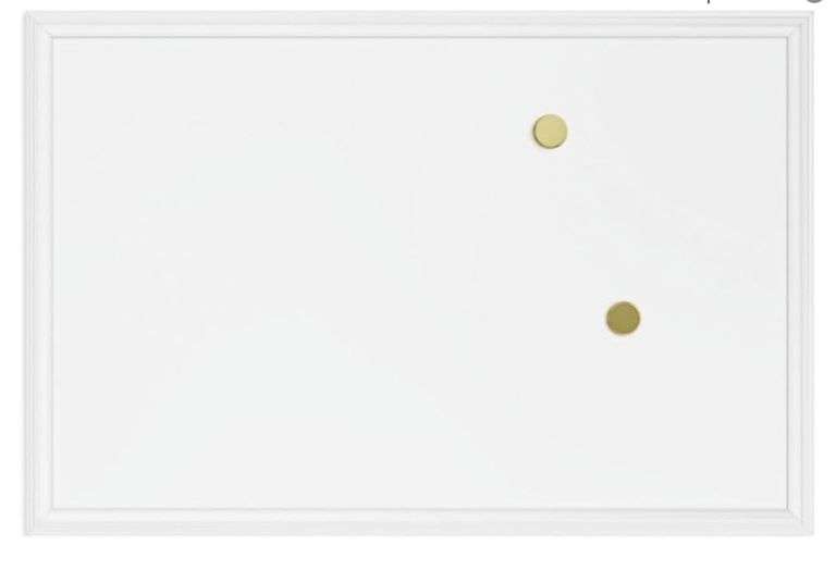 U Brands Farmhouse Magnetic Dry Erase Board, 30"x20", White Wood Style Frame, Includes 2 Magnets