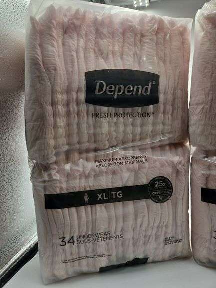 (2) Depend Fresh Protection Underwear Size XL 34ct Each