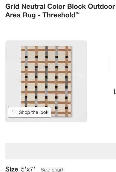 Grid Neutral Color Block Outdoor Area Rug - Threshold 5'x7' - Lexington ...