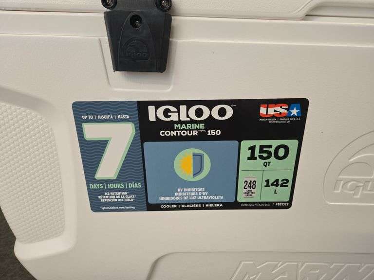 Igloo 150 QT Latitude Marine Hard Side Cooler, White - Lexington Online ...