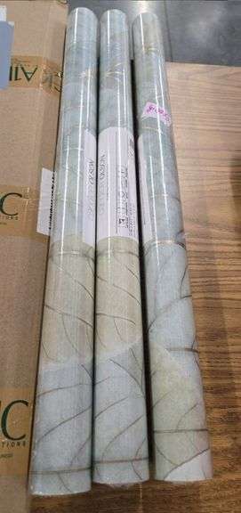 (3) York Wallcoverings Candice Olsen PSW1427RL Turquoise Leaf Concerto Peel and Stick Wallpaper, 27in X 20 FT=45 SQ FT