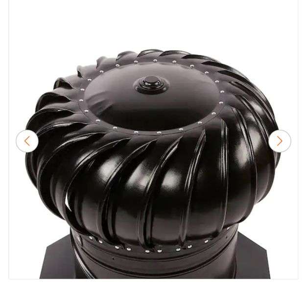 GAF Master Flow 12 in. Black Galvanized Internally Braced Dual-Bearing Wind Turbine