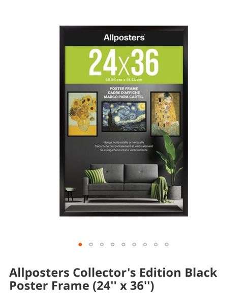 2pc Allposters Collector's Edition Black Poster Frame (24'' x 36'')