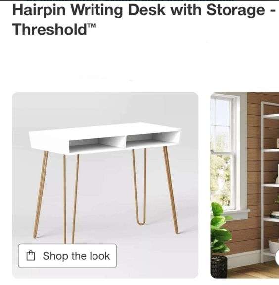 Hairpin Writing Desk with Storage - Threshold