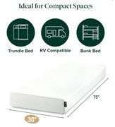 ZINUS 6 Inch Green Tea Memory Foam Mattress, 75” x 30” (Slim Fit), Trundle & Bunk Bed, Day Bed, RV Compatible, Medium Firm