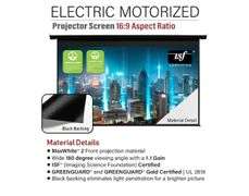 Akia Screens 125 inch Motorized Projector Screen Electric Drop Down Remote Controlled 16:9 8K 4K HD 3D Retractable Ceiling Wall Mount Black Projection Screen Office Home Movie Theater AK-MOTORIZE125H2