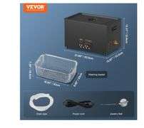 VEVOR 30L Sonic Cleaner, 600W Digital Ultrasonic Cleaning Machine with Upgraded Degassing and Gentle Mode, 40kHz Industrial Ultrasound Cleaner with Timer and Heater for Retainer Jewelry Tools