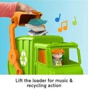 Fisher-Price Little People Musical Toddler Toy Recycling Truck Garbage Vehicle with Figure for Pretend Play Ages 1+ Years