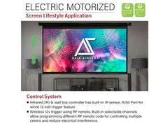 Akia Screens 125 inch Motorized Projector Screen Electric Drop Down Remote Controlled 16:9 8K 4K HD 3D Retractable Ceiling Wall Mount Black Projection Screen Office Home Movie Theater AK-MOTORIZE125H2