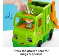 Fisher-Price Little People Musical Toddler Toy Recycling Truck Garbage Vehicle with Figure for Pretend Play Ages 1+ Years