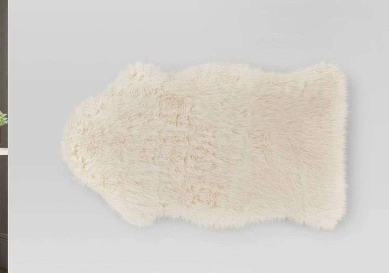 2pk Threshold Faux Fur Pelt Decorative Sofa Throw Blanket Midweight Accent Ivory