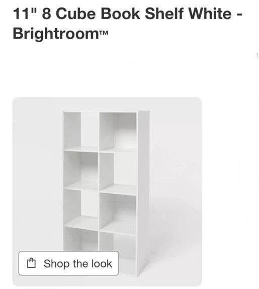 11" 8 Cube Book Shelf White - Brightroom