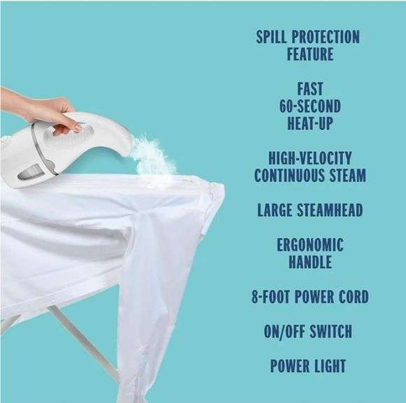 Conair Handheld Travel Garment Steamer for Clothes, CompleteSteam 1100W, For Home, Office and Travel, White