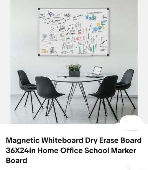 Magnetic Whiteboard Dry Erase Board 36X24in Home Office School Marker Board