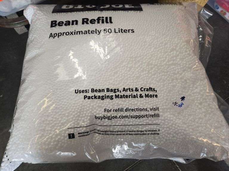 (2) Big Joe Bean Refill Approx 50 Liters Each