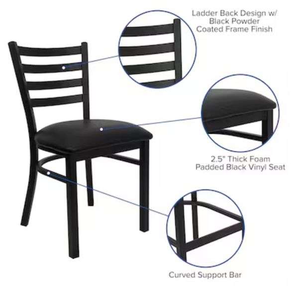 Flash Furniture Contemporary/Modern Vinyl Upholstered Dining Side Chair (Metal Frame) 2pk
