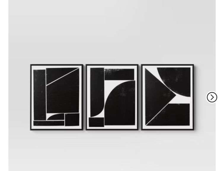 (Set of 3) 16" x 20" Alignment Framed Wall Canvas Set - Threshold™: Modern Geometric Digital Art, Sawtooth Back