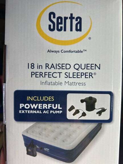 Serta Perfect Sleeper Raised Queen Comfort Top Inflatable Mattress 18in High
