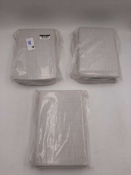 3pk Casaluna Standard Pillow Sham Heavyweight Linen Blend Raw Edge Light Gray