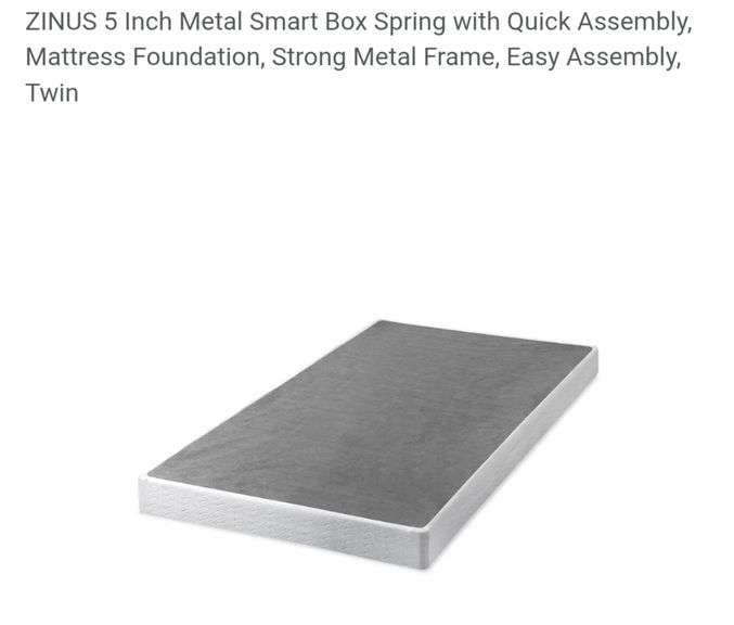 ZINUS 5 Inch Metal Smart Box Spring with Quick Assembly, Mattress Foundation, Strong Metal Frame, Easy Assembly, Twin