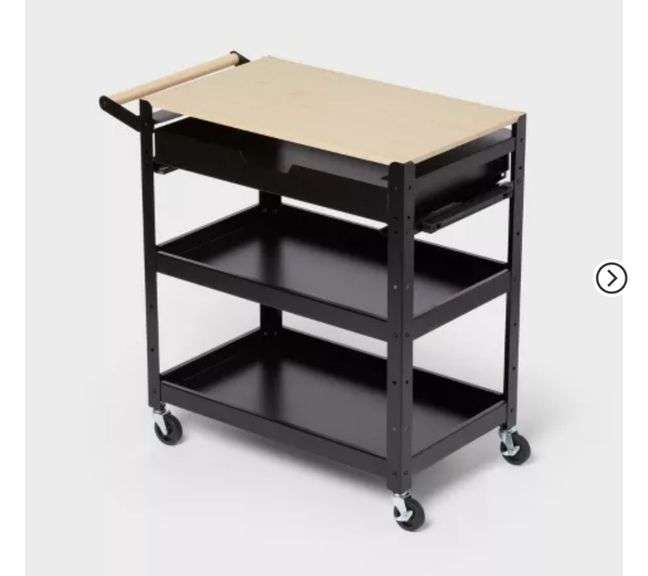 3 Tier Metal Rolling Service Cart - Brightroom