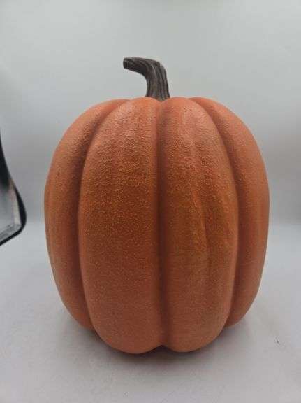 Large Faux Pumpkin Orange with Brown Stem