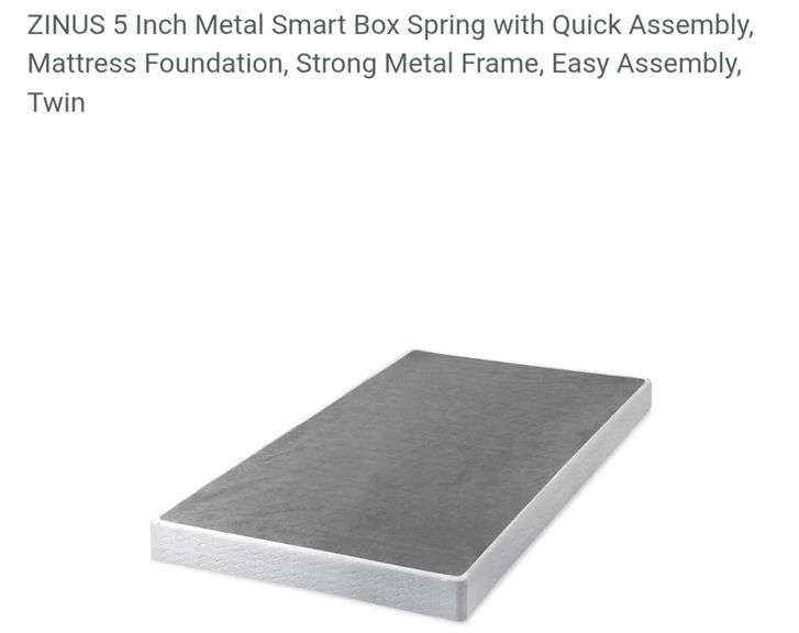 ZINUS 5 Inch Metal Smart Box Spring with Quick Assembly, Mattress Foundation, Strong Metal Frame, Easy Assembly, Twin