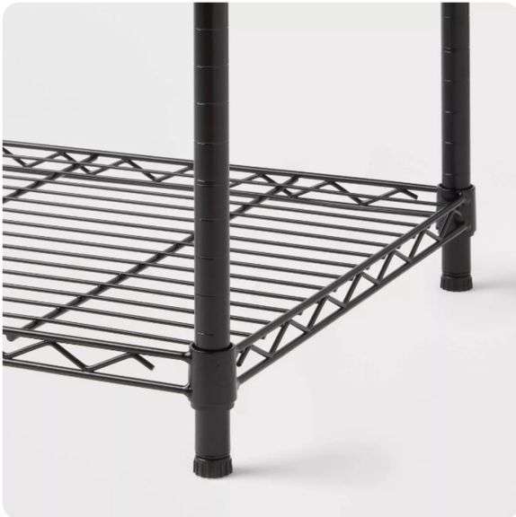 4 Tier Wide Wire Shelving Black - Brightroom™: Steel Storage Shelves, Adjustable Wire Rack, 350 lb Capacity