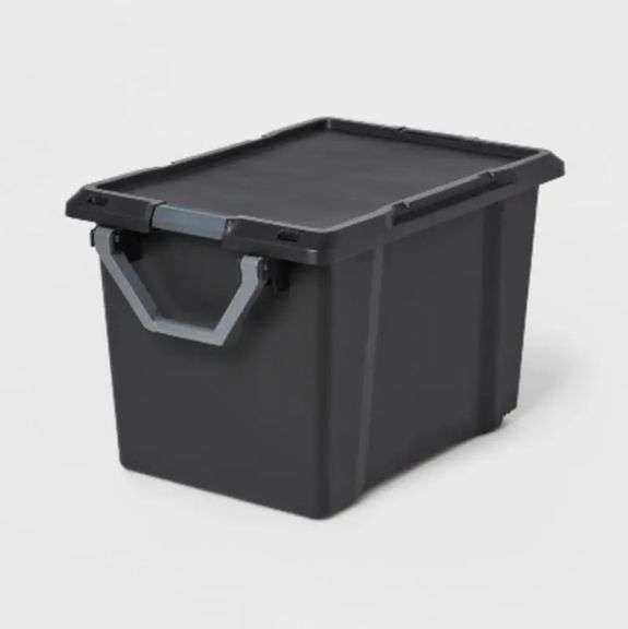 32gal XL Wheeled Latching Storage Tote Black – Brightroom