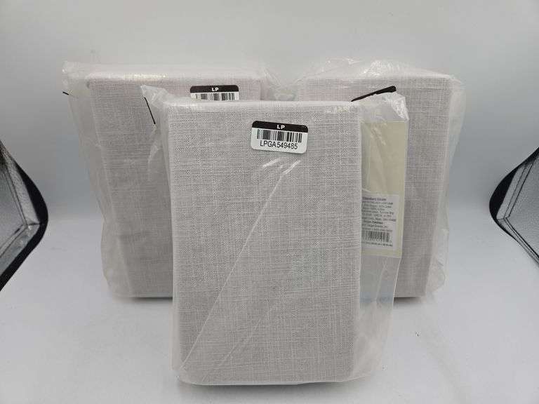 (3) Casaluna Standard Pillow Sham Heavyweight Linen Blend Raw Edge Light Gray Nwot