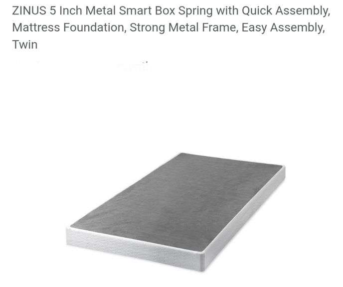 ZINUS 5 Inch Metal Smart Box Spring with Quick Assembly, Mattress Foundation, Strong Metal Frame, Easy Assembly, Twin