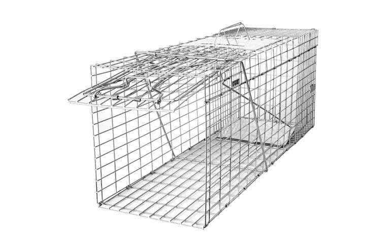 SZHLUX 32" Live Animal Cage Trap, Heavy Duty Folding Raccoon Traps, Humane Cat Trap for Stray Cats, Raccoons, Squirrel, Skunk, Mole, Groundhog, Armadillo, Rabbit, Catch and Release