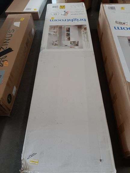 Large Storage Cabinet White - Brightroom™: Particle Board, 3 Shelves, Anti-Tip, Universal Storage, Meets ASTM Standards