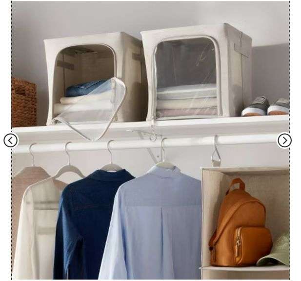 Set of 2 Zipper Fabric Storage Cubes Gray - Brightroom™